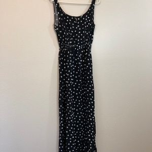 Arbor black and white print long summer dress, size Large